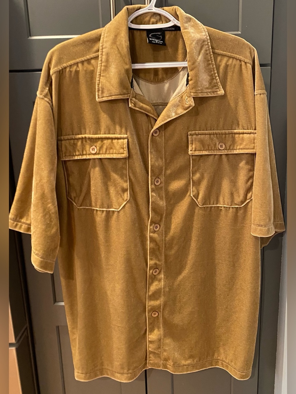 Stardom Collection Y2K vintage mustard gold button-down shirt XL
